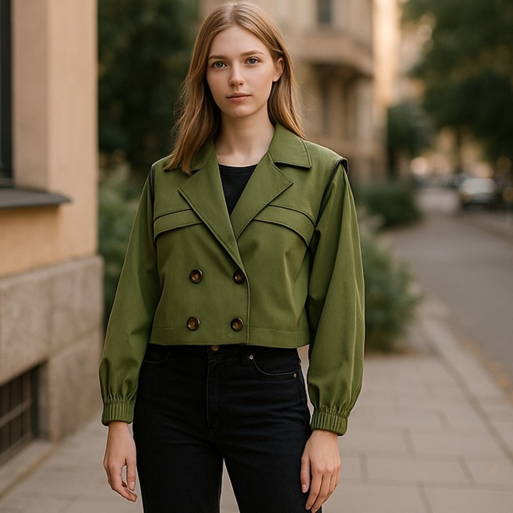 NWOT FREE PEOPLE Looking Glass Trench Coat Color: Loden Green